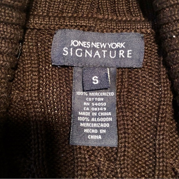 Brown Jones New York button up cardigan.  Size S.  Very good condition. - Picture 2 of 4